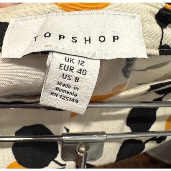 Topshop Size US8 Orange Fruit Linen Blend Cropped Wide Leg Pants High Waisted - Picture 6 of 8